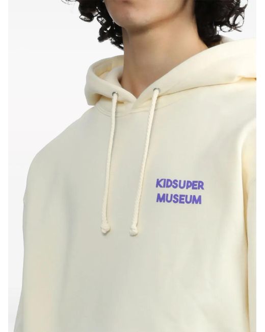Kidsuper White Logo Cotton Blend Hoodie for men