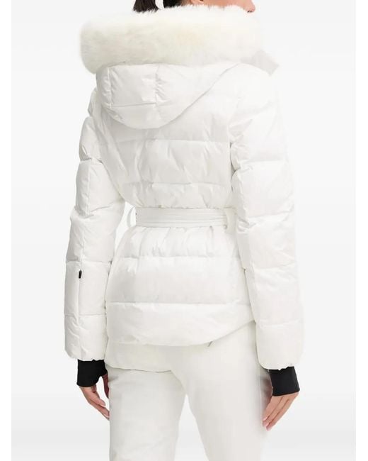 Colmar White Hooded Belted Ski Jacket