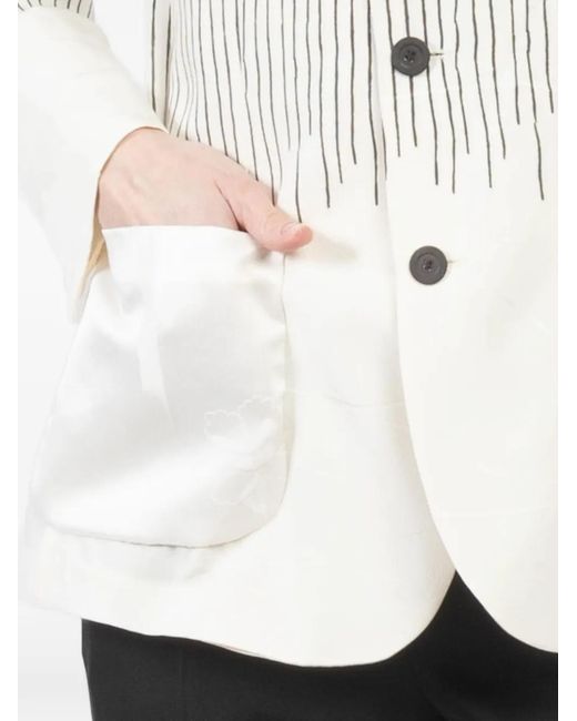 Ibrigu White Striped Jacket