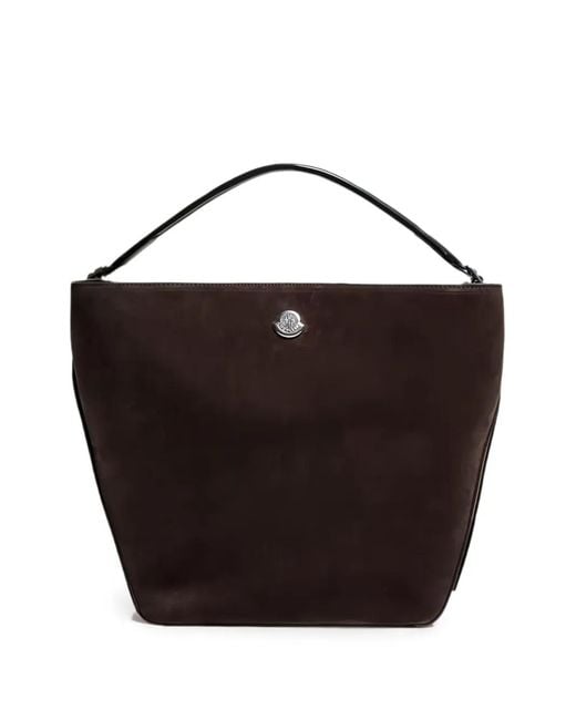 Moncler Black Carlo Suede Shoulder Bag