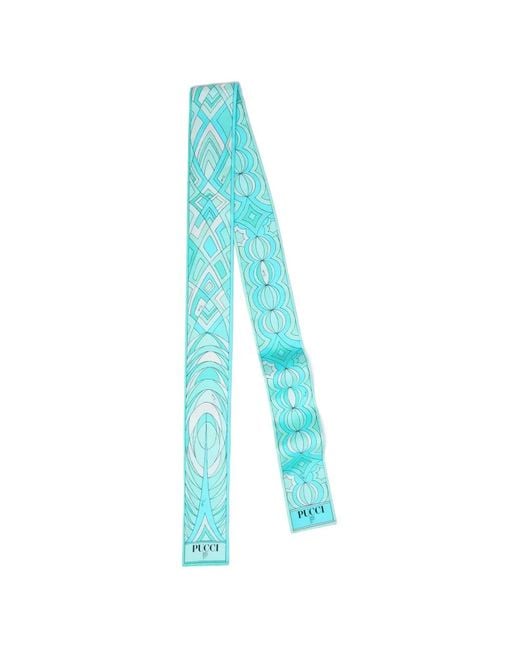 Emilio Pucci Blue Foulard À Imprimé Géométrique