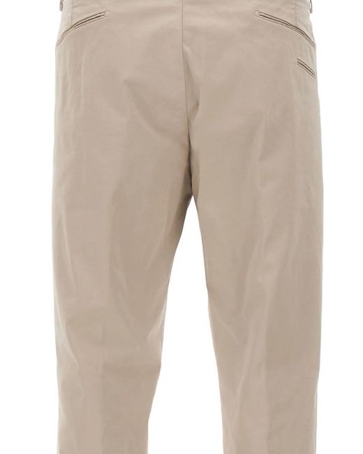 Briglia 1949 Natural Belt Loops Turn-Up Trousers for men
