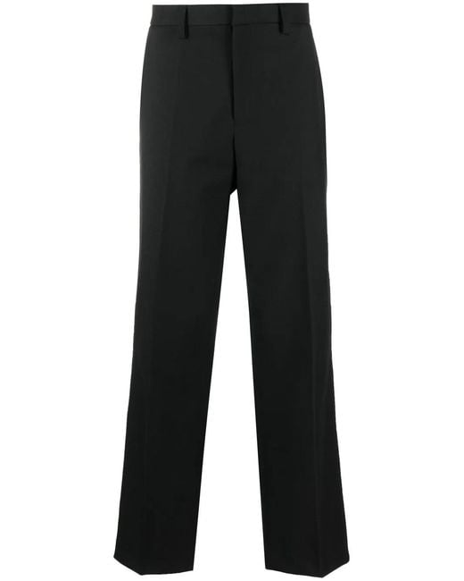 M I S B H V Black Mid-Rise Straight-Leg Trousers for men