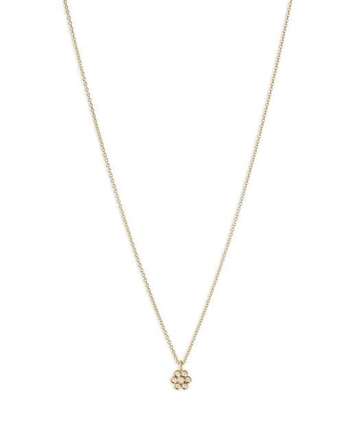 Sophie Bille Brahe Metallic Lily Fleur Simple Diamond Necklace