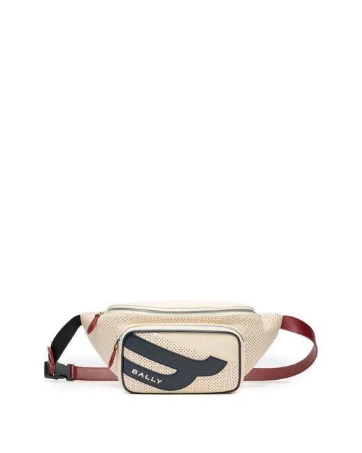 Bally White Tennis Collection Perforated Leather Belt Bag for men