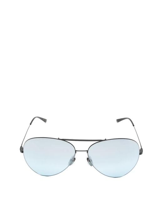Gucci White Double-Bridge Pilot-Frame Sunglasses