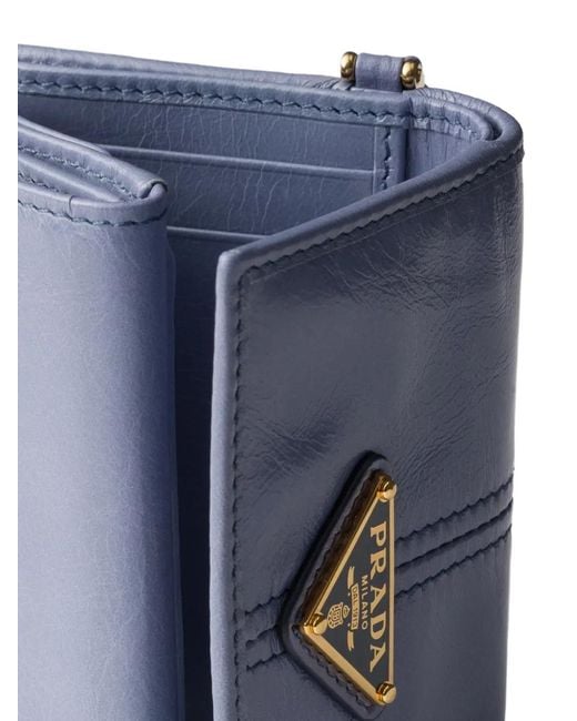 Prada Blue Small Leather Wallet