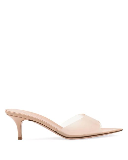 Gianvito Rossi Natural Transparente Elle Mules 55Mm
