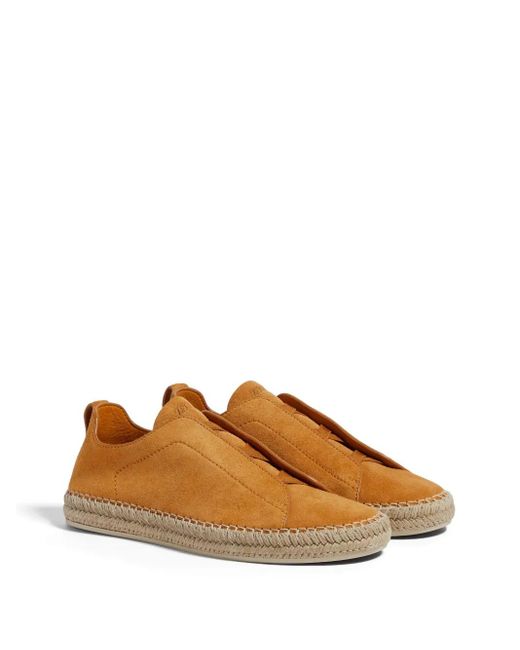 Zegna Brown Triple Stitch Espadrilles for men