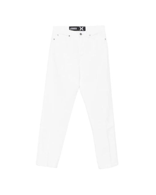 John Richmond White Logo-Embroidered Jeans for men