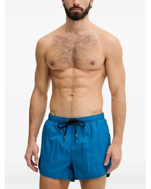 Aeronautica Militare Blue Logo-Embroidered Drawstring Swim Shorts for men