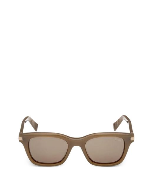 Zegna Green Lunettes De Soleil À Monture Carrée for men