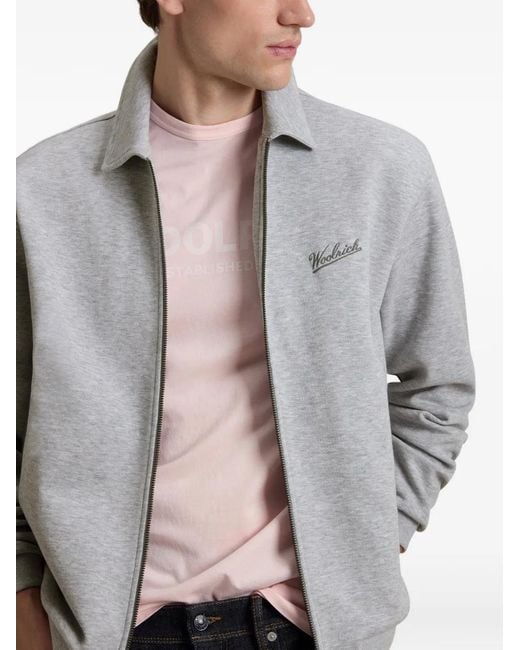 Woolrich Gray Zip Sweatshirt for men