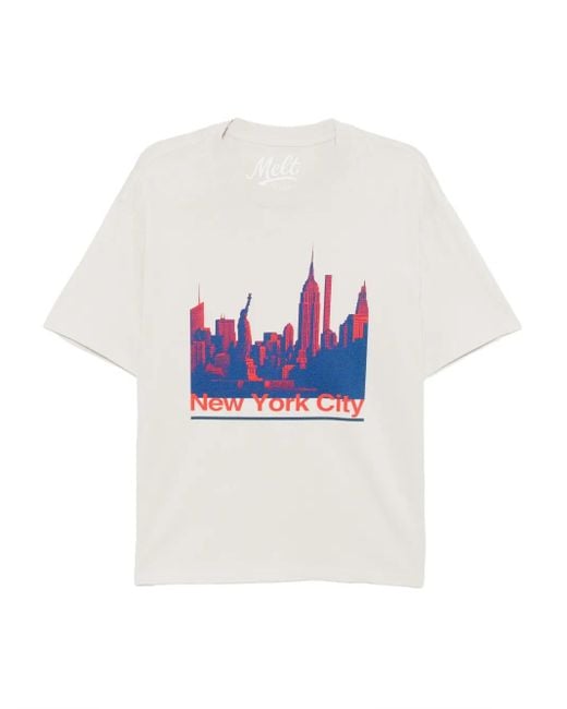 メンズ Melt グラフィック Tシャツ White