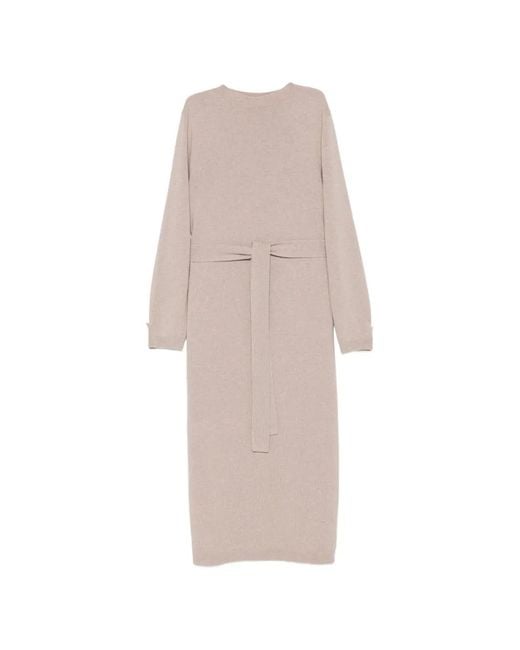 Fabiana Filippi White Belted Long-Sleeve Midi Dress
