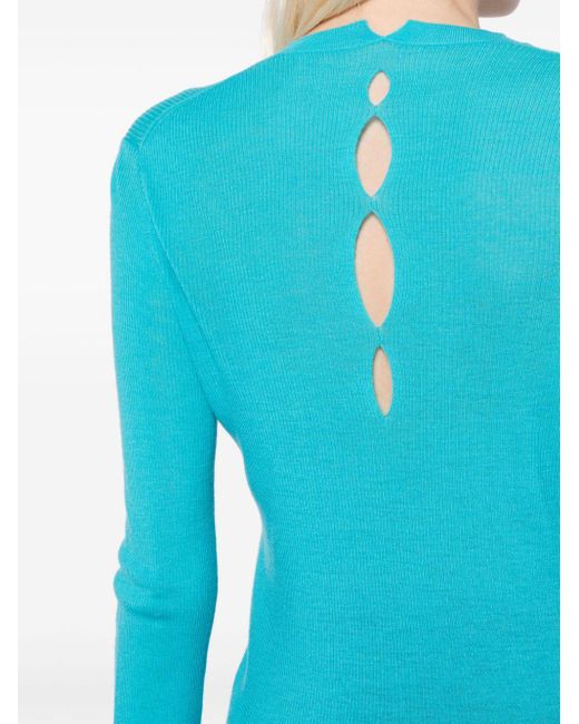 JNBY Blue Cut-out Knitted Top