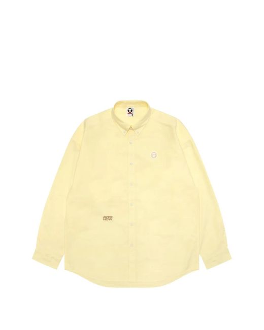 Aape By A Bathing Ape Yellow Embroidery Shirt for men
