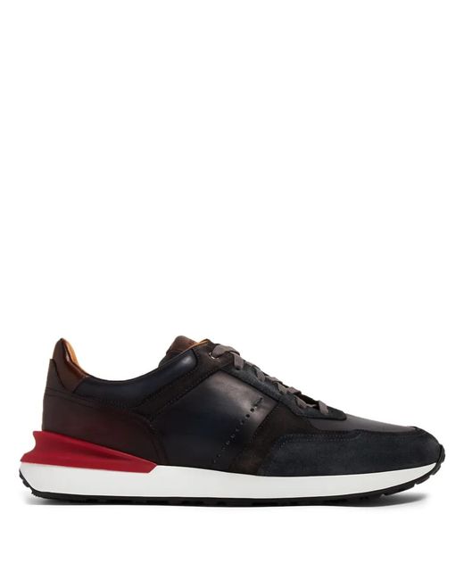 Magnanni Shoes Black Bravo Lace-Up Sneakers for men