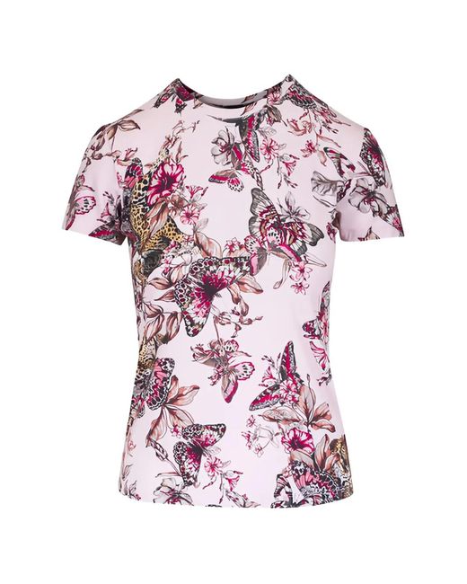 L'Agence Pink Ressi Floral-Print T-Shirt