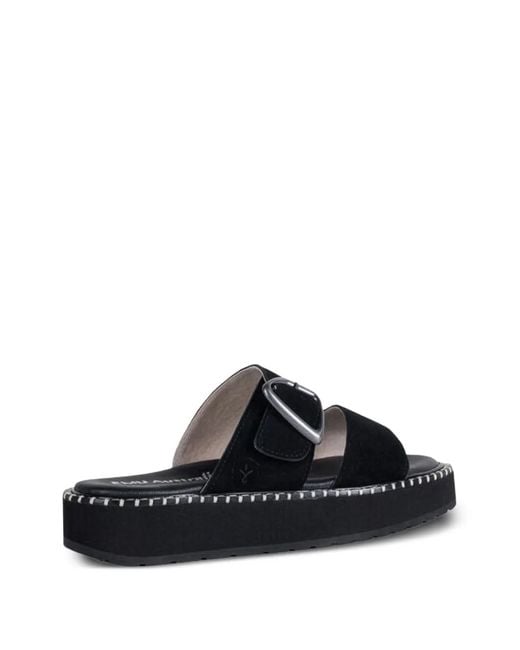 EMU Black Suede Slides