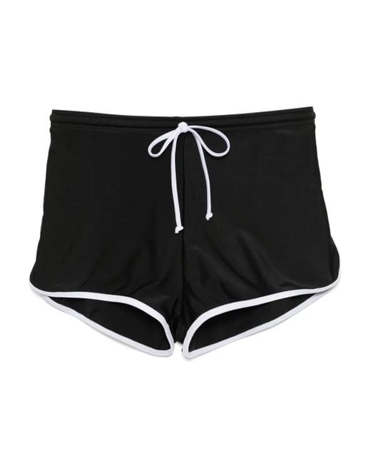 Duskii Black High-Waist Surf Shorts