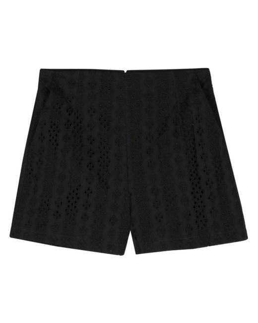 DKNY Black High-waist Broderie-anglaise Shorts