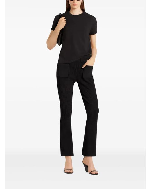 Courreges Black Ribbed Flared Trousers