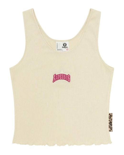 A Bathing Ape Natural Logo-Patch Top