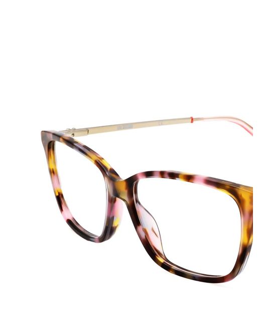 Moschino White Tortoiseshell-Effect Cat-Eye Glasses
