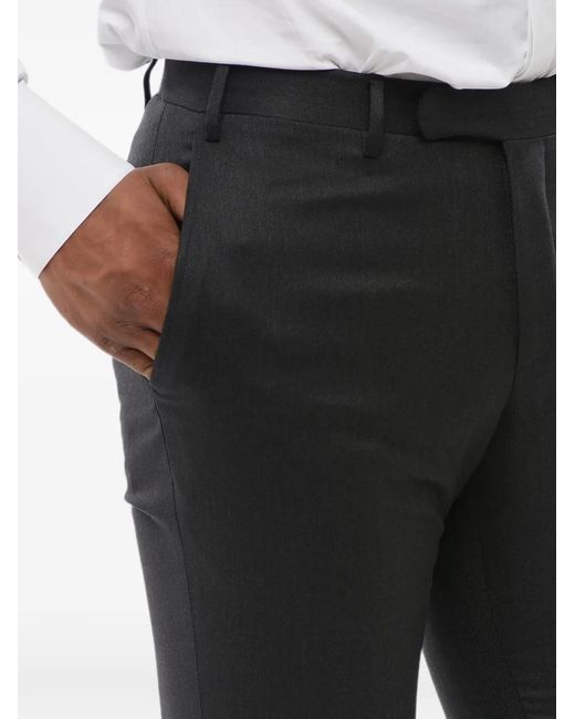 Corneliani Black Virgin Wool Trousers for men