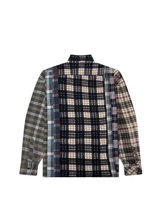 Needles Black 7 Cuts Patchwork Shirt for men