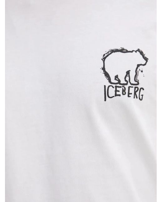 メンズ Iceberg ベアプリント Tシャツ White