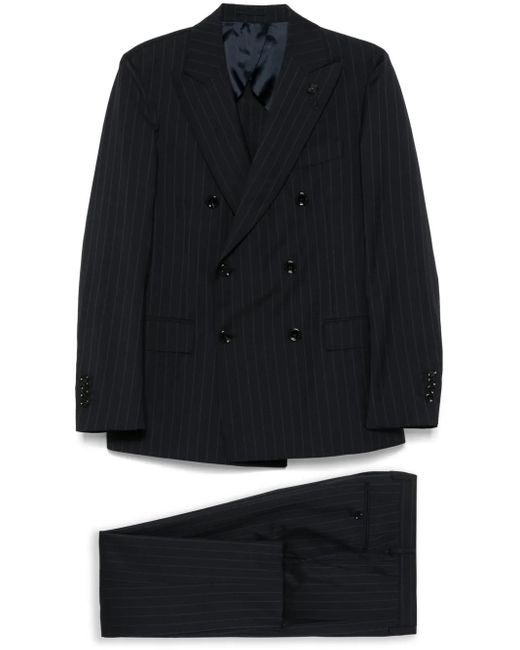 メンズ Lardini ストライプ スーツ Black