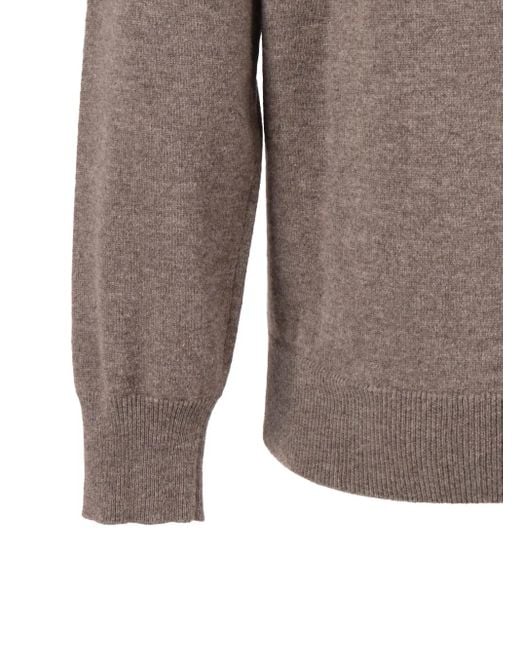 Kangra Brown Crew-Neck Triangle Sweater for men