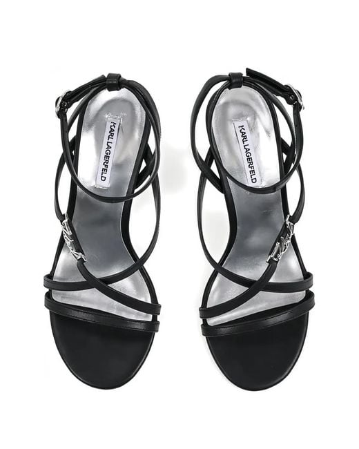 Karl Lagerfeld White Logo Strap Sandals