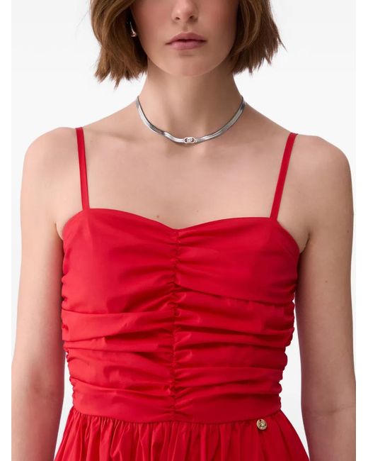 Liu Jo Red Robe En Popeline Longue