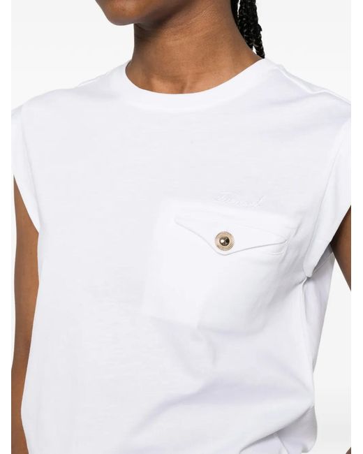 Twinset White Cotton T-Shirt