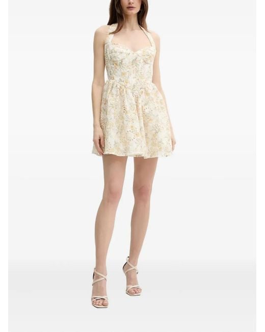 Bardot Natural Neckholder-Kleid mit Blumenmuster