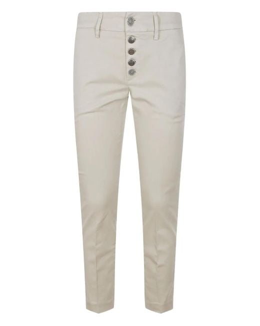 Dondup Gray Perfect Button-Fastening Trousers