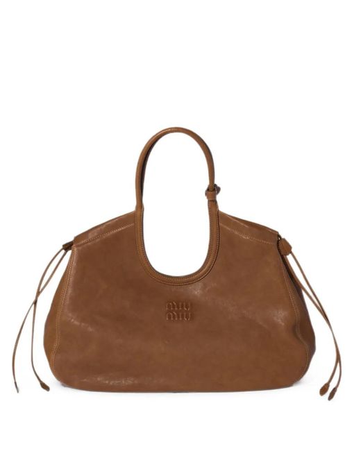 Miu Miu Brown Ivy Nappa-Leather Shopping Bag