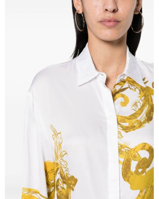 T-shirt Watercolour Couture di Versace in Metallic