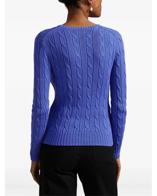 Polo Ralph Lauren Blue Cable-Knit Cotton Sweater