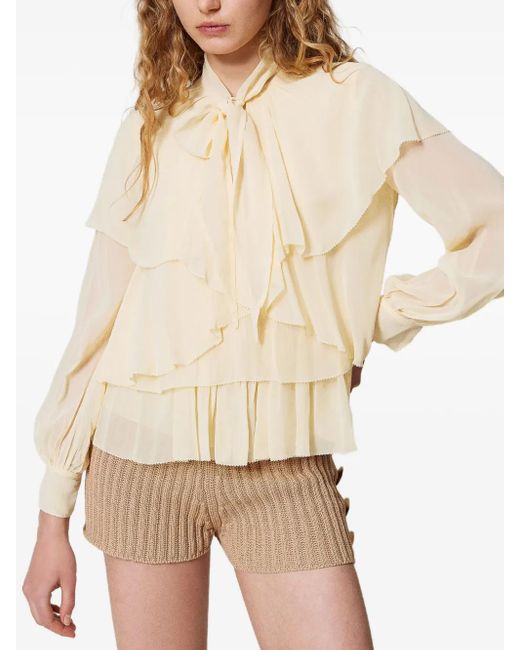Twinset Natural Flounce-Design Blouse