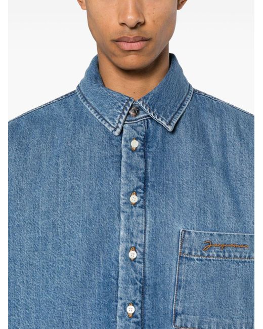 Jacquemus Blue La Chemise Boulanger Denim Shirt Jacket for men