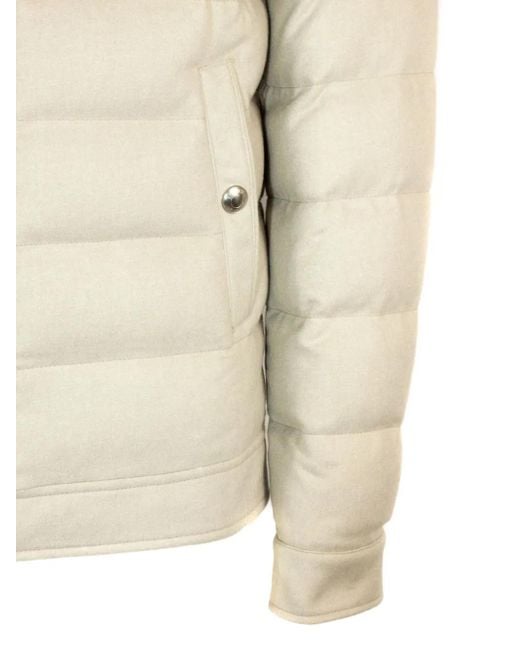 Eleventy Wattierte Jacke mit eingefassten Taschen in White für Herren