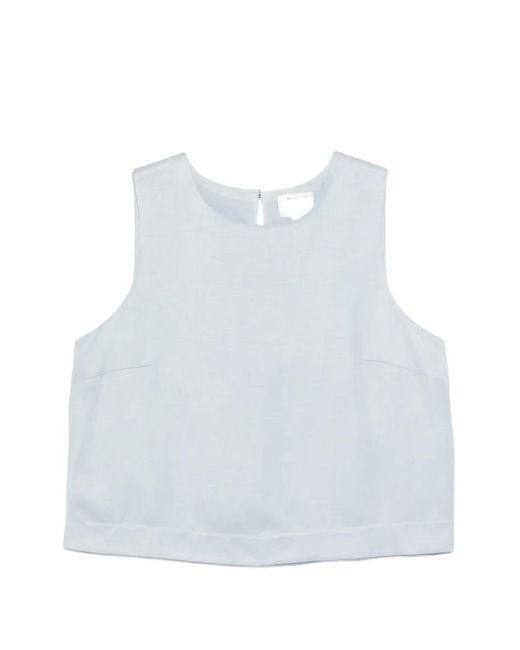 MAISON 123 White David Sleeveless Top