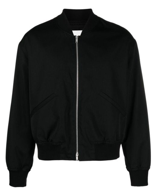 Jil Sander Black Zip-up Wool Bomber Jacket - Men's - Viscose/virgin Wool/polyester/cottoncottonpolyamidespandex/elastane for men