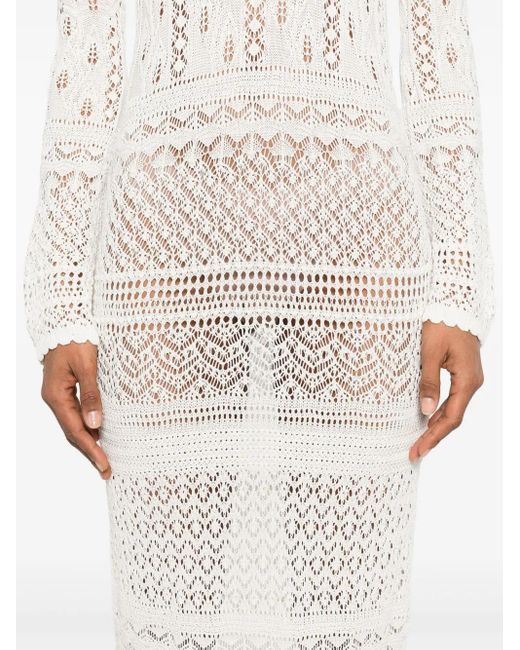 Eric Bompard White Tunikakleid in Pointelle-Optik