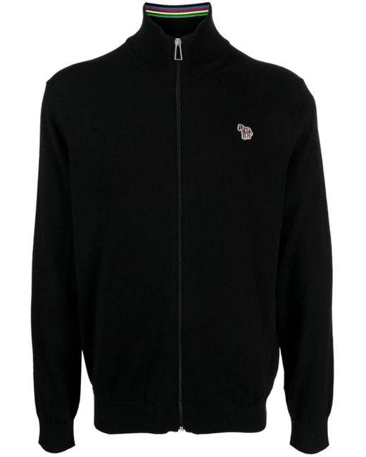 PS by Paul Smith Black Logo-appliqué Organic Cotton Jacket for men