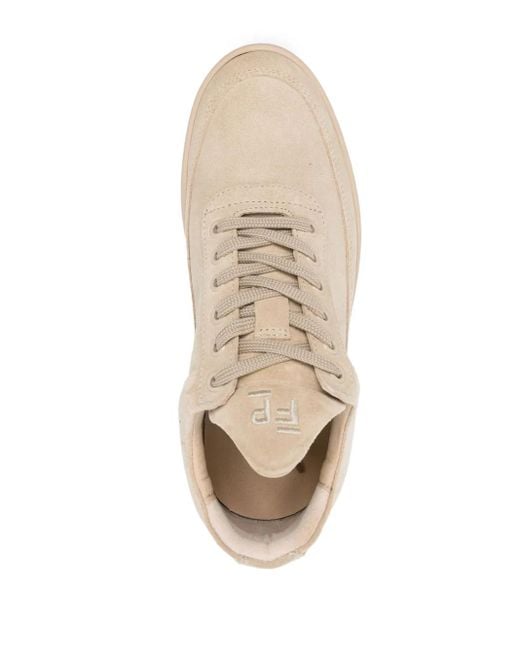 Filling Pieces Natural Logo-Embroidered Suede Sneakers